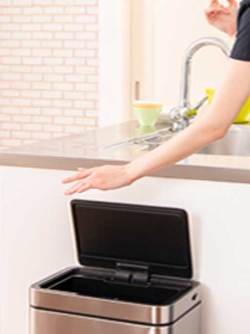 E-TOUCH ELECTRIC TOUCH BIN イータッチエレクトリック タッチビン センサー式 自動開閉 ゴミ箱 シルバー 45L<ラッピング対象外>