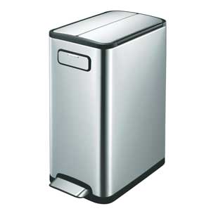 ECOFLY STEP BIN エコフライ ステップビン ペダル式 スリムゴミ箱 シルバー 20L+20L(40L)