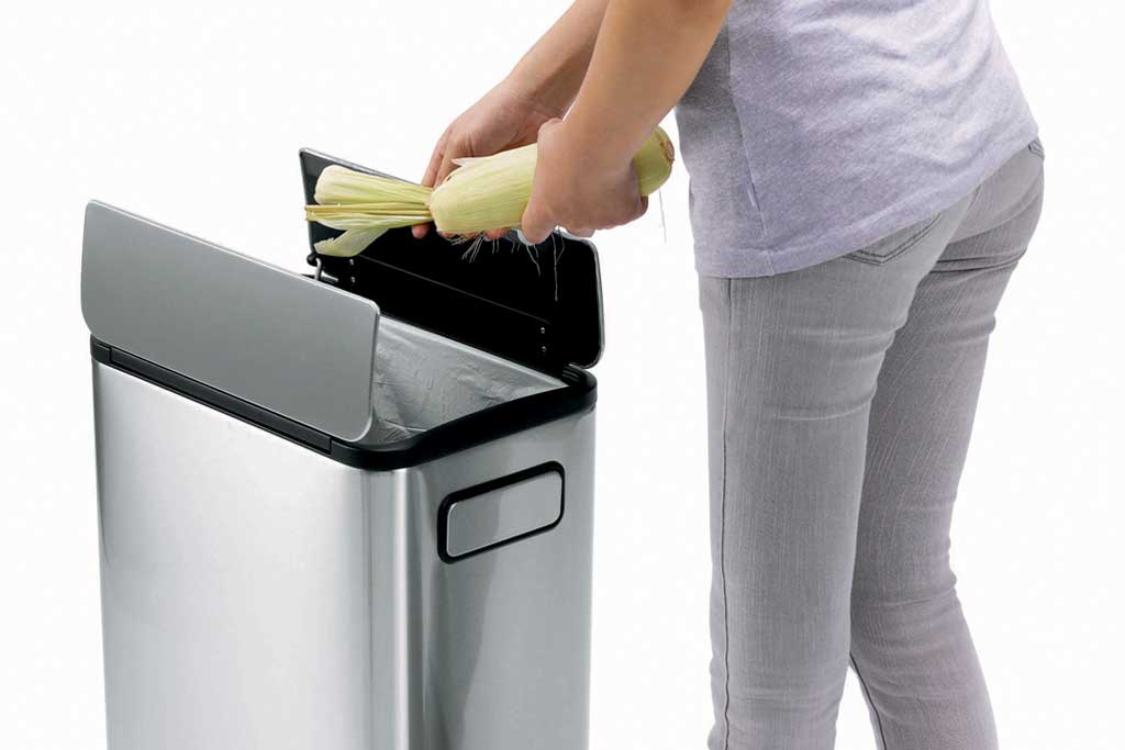 ECOFLY STEP BIN エコフライ ステップビン ペダル式 スリムゴミ箱 シルバー 20L+20L(40L)<ラッピング対象外>