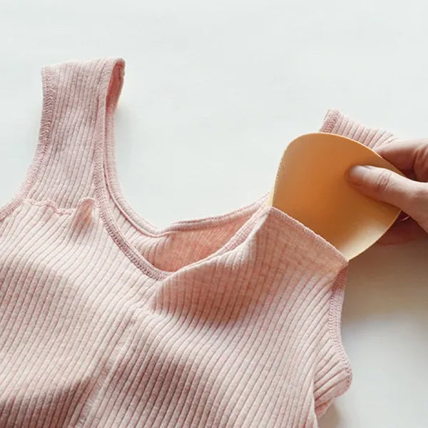 天衣無縫 オーガニックコットンでつくった リブカップ付きタンクトップ《 フリーサイズ 》全4色 日本製