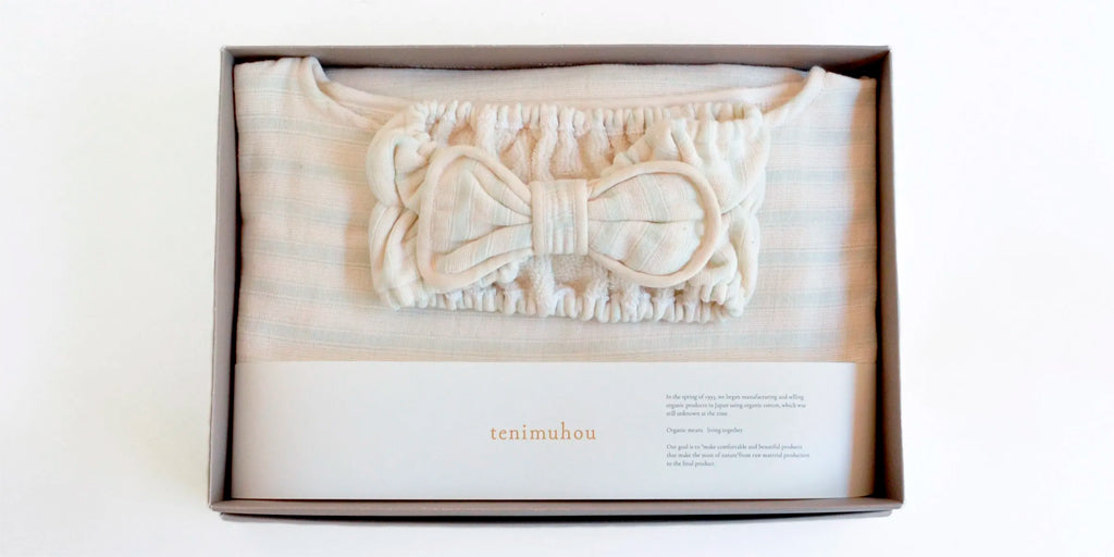 天衣無縫 スラブガーゼ ヘアバンド&バスドレスセット オーガニックコットン100% 日本製