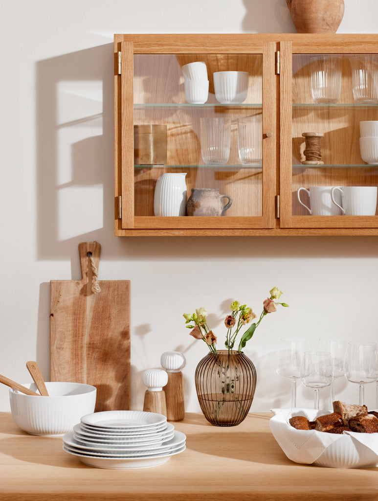 KÄHLER(ケーラー)HAMMERSHØI Vase(ハンマースホイ ヴェース)ガラスベース(ウォールナット) H14cm