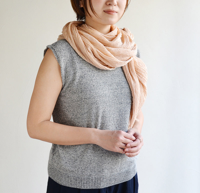 天衣無縫 My Brown ヘリンボーンストール 《茶綿・UVカット》日本製