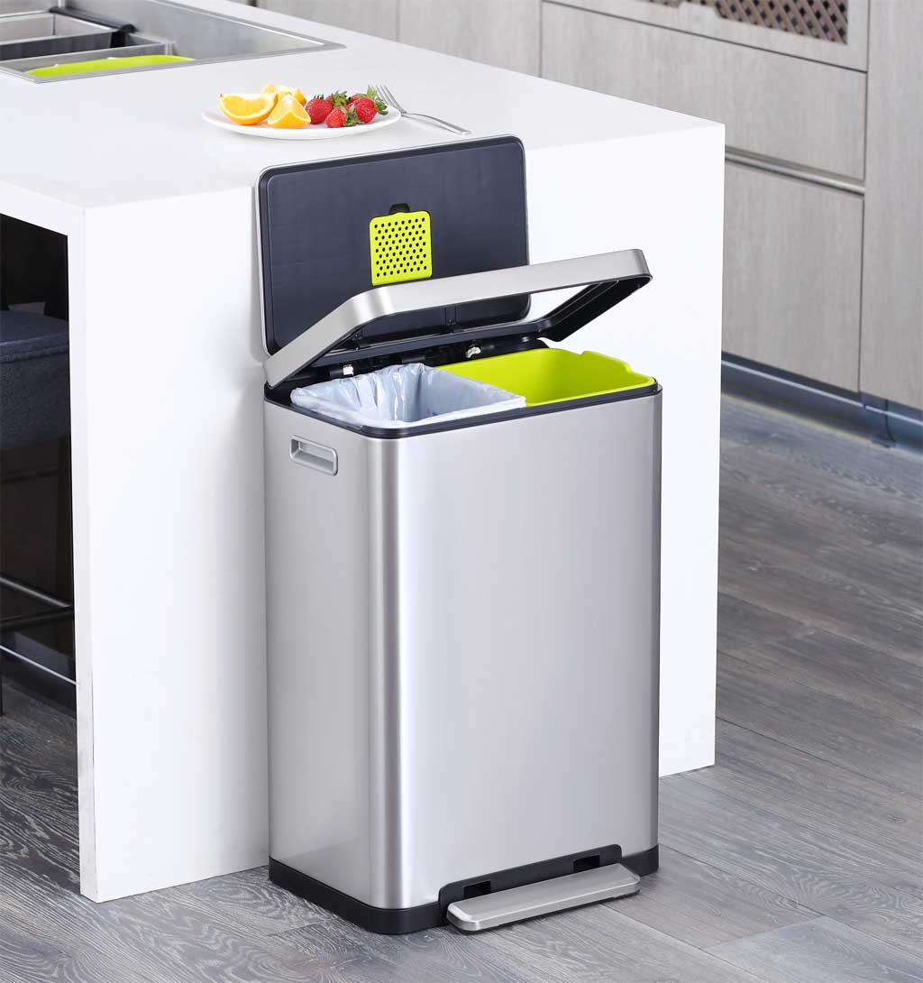 X CUBE STEP BIN エクスキューブ ステップビン ペダル式 スリムゴミ箱 シルバー 20L+20L (合計40L)