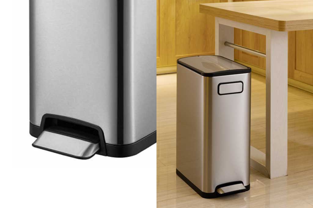 ECOFLY STEP BIN エコフライ ステップビン ペダル式 スリムゴミ箱 シルバー 45L<ラッピング対象外>