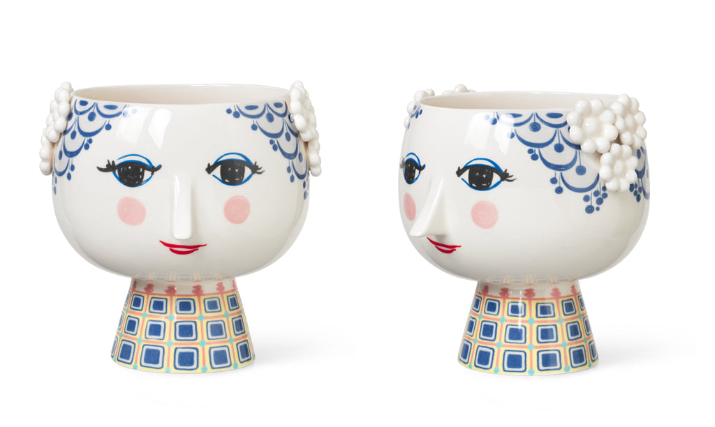 BJØRN WIINBLAD(ビヨン・ヴィンブラッド)EVA(エヴァ) フラワーポット ブルー φ21cm