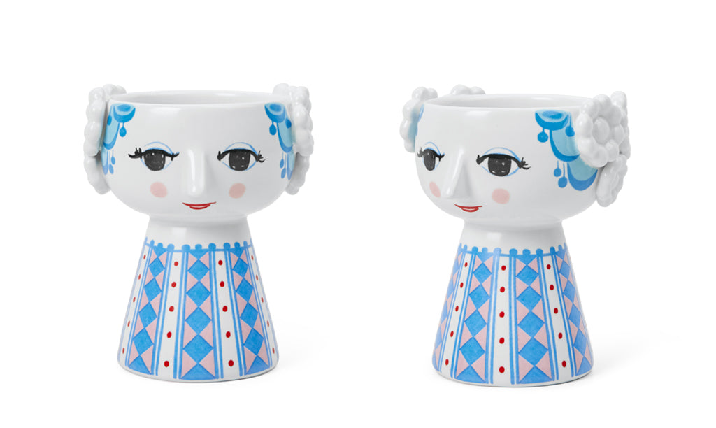 BJØRN WIINBLAD(ビヨン・ヴィンブラッド)EVA(エヴァ) キャンドルホルダー ブルー H9.5cm