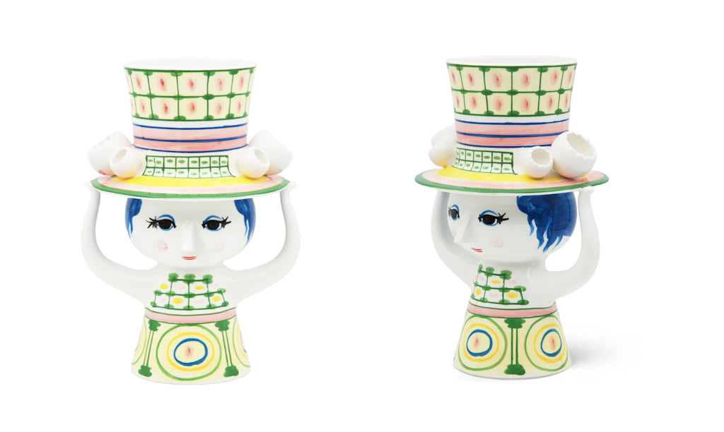 BJØRN WIINBLAD(ビヨン・ヴィンブラッド)LADY WITH HAT(レディ ウィズ ハット) フラワーベース グリーン H24.5cm