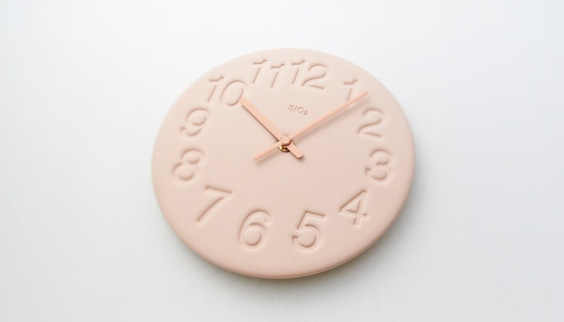Lemnos 珪藻土の時計 ピンク 掛け時計 LC11-08 PK