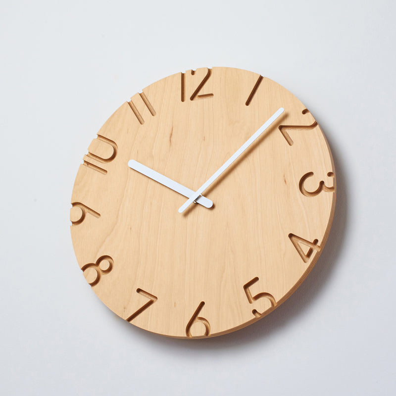 Lemnos CARVED WOOD BIRCH(カーヴド ウッド バーチ)掛け時計 NTL16-05