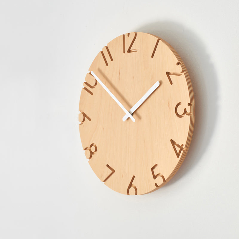 Lemnos CARVED WOOD BIRCH(カーヴド ウッド バーチ)掛け時計 NTL16-05
