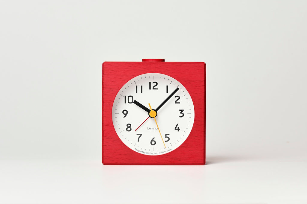 Lemnos farbe(ファルベ)レッド 置き時計 PA25-01 RE