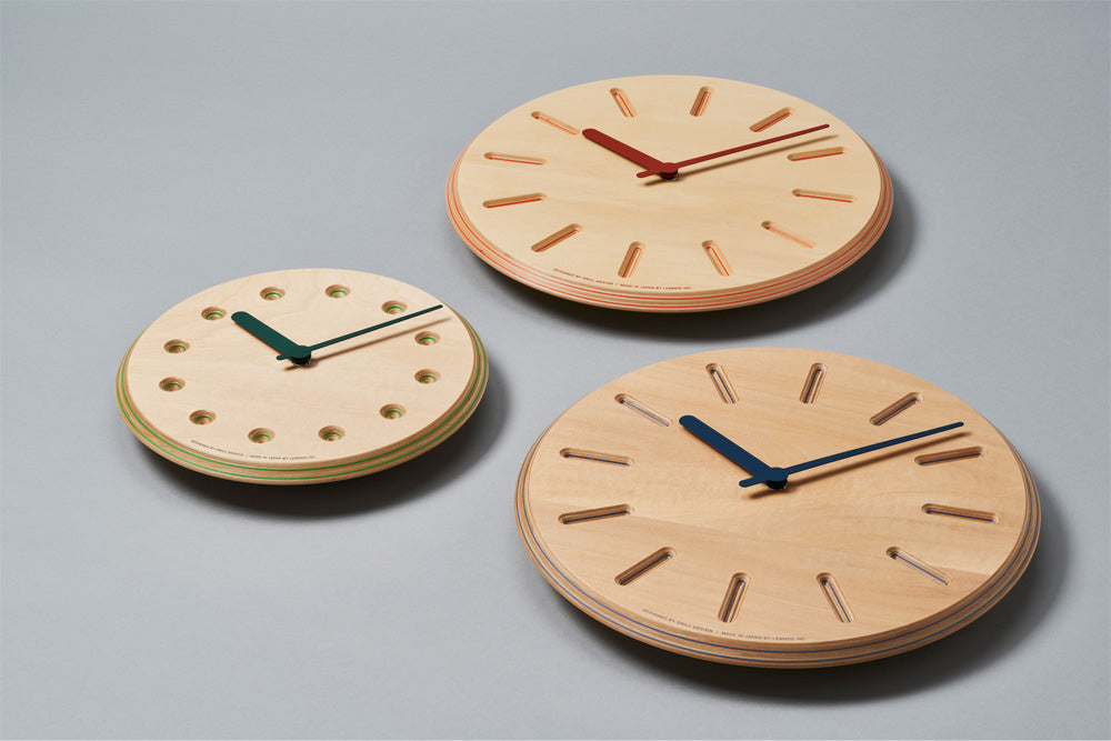 Lemnos Paper-Wood CLOCK(ペーパーウッド クロック)ネイビー・dot 掛け時計 DRL19-07 NV