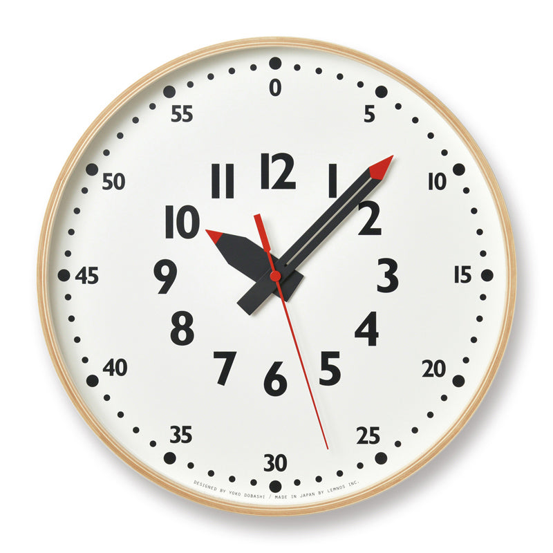 Lemnos fun pun clock [ ふんぷんくろっく ] 壁掛け時計 Lサイズ