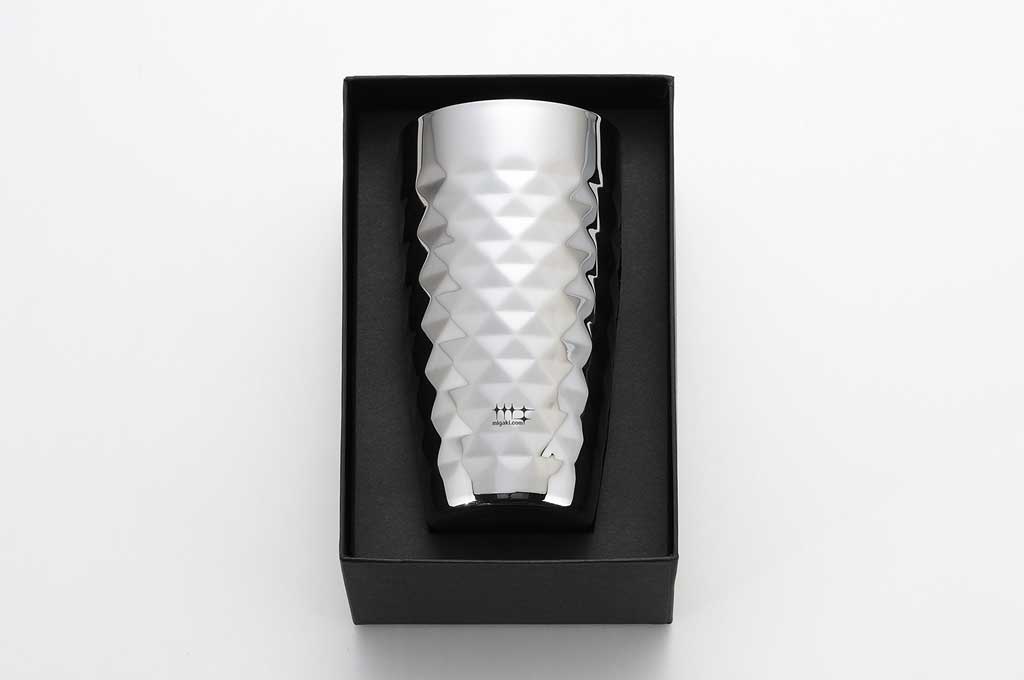 磨き屋シンジケート 2重ビアタンブラー 370mL ダイヤモンドカット/内面金メッキ仕上げ【1個入り】ステンレス製 日本製