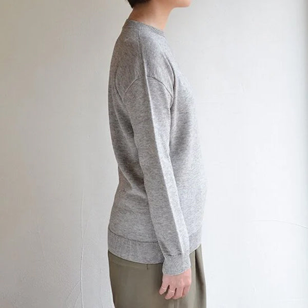 天衣無縫 オーガニックコットンとヤクでつくった クルーネックプルオーバー《 M~L 》グレー/ブラウン 日本製