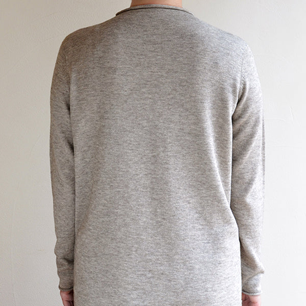 天衣無縫 オーガニックコットンとヤクでつくった ロールネックプルオーバー《 M~L 》グレー/ブラウン 日本製