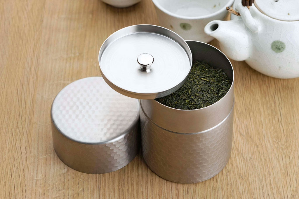 茶考具 2点Dセット(急須 木柄・茶筒) ステンレス製 日本製