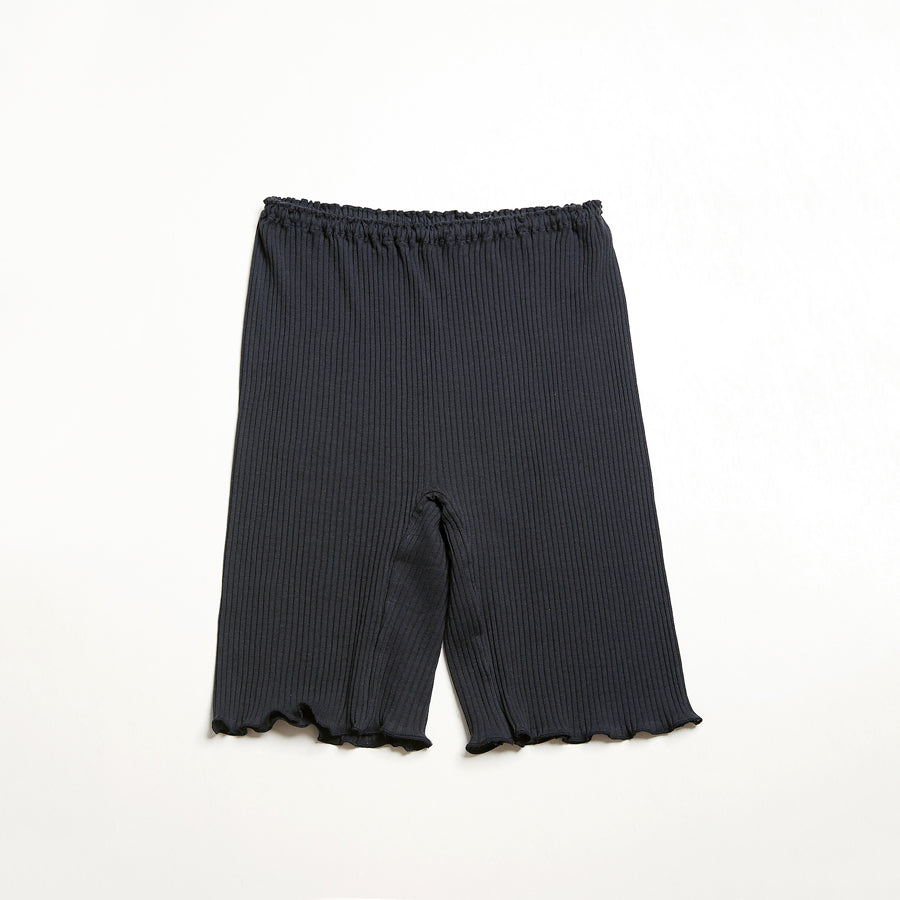 【 数量限定＊限定カラー】天衣無縫 草木の刻 オーガニックコットンでつくった リブ3分丈ショーツ《 フリーサイズ 》五倍子（ブラック） 日本製