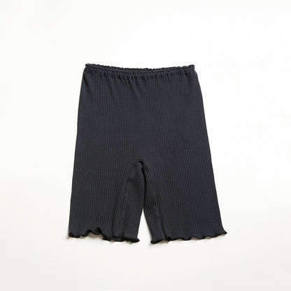 【 数量限定＊限定カラー】天衣無縫 草木の刻 オーガニックコットンでつくった リブ3分丈ショーツ《 フリーサイズ 》五倍子（ブラック） 日本製