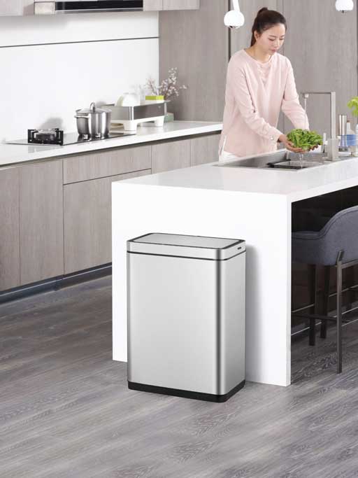 E-TOUCH ELECTRIC TOUCH BIN イータッチエレクトリック タッチビン センサー式 自動開閉 ゴミ箱 シルバー 45L