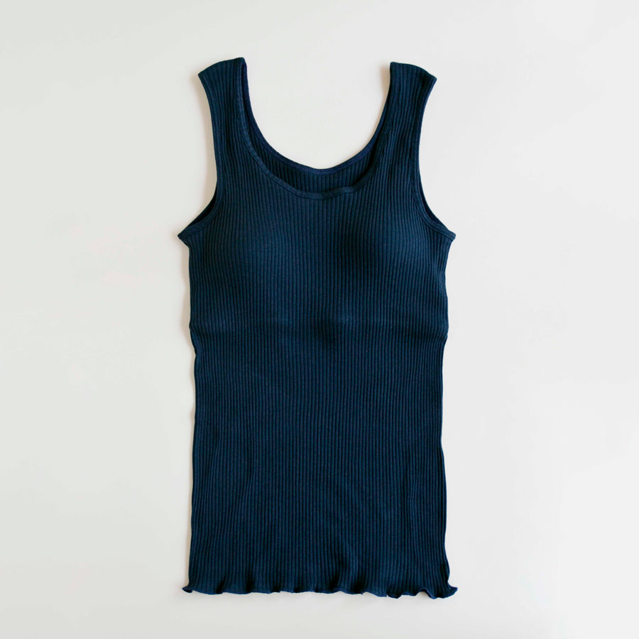 【 数量限定＊限定カラー 】天衣無縫 オーガニックコットンでつくった リブカップ付きタンクトップ《 フリーサイズ 》全2色 日本製【 チャコール4月下旬から5月入荷予定 】
