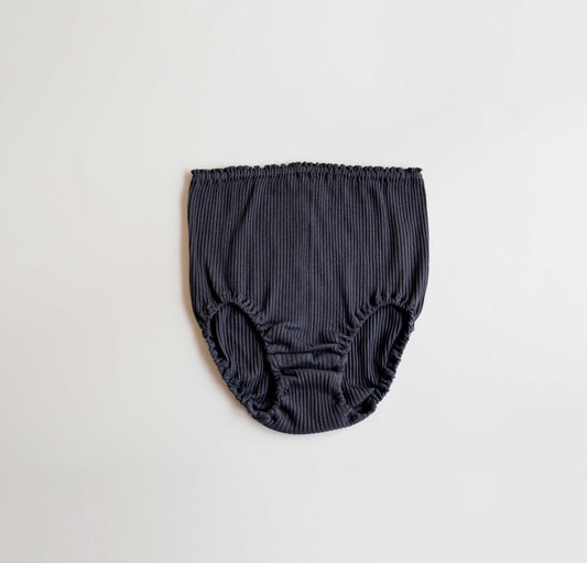 【 数量限定＊限定カラー 】天衣無縫 オーガニックコットンでつくった リブショーツ 《 フリーサイズ 》ネイビー/チャコール 日本製