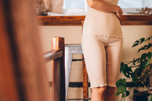 天衣無縫 オーガニックコットンでつくった リブ５分丈 パンツ 《 フリーサイズ 》全4色 日本製