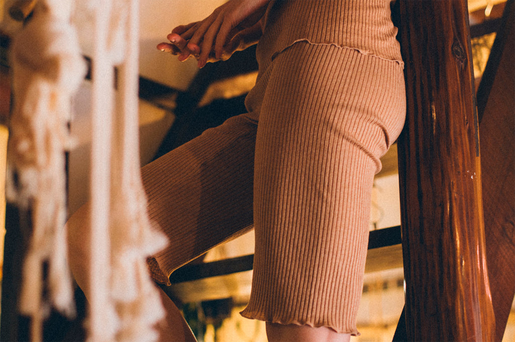 天衣無縫 オーガニックコットンでつくった リブ５分丈 パンツ 《 フリーサイズ 》全4色 日本製