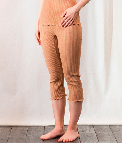 天衣無縫 オーガニックコットンでつくった リブ ひざ下パンツ 《 フリーサイズ 》全4色 日本製