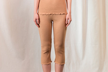 天衣無縫 オーガニックコットンでつくった リブ ひざ下パンツ 《 フリーサイズ 》全4色 日本製