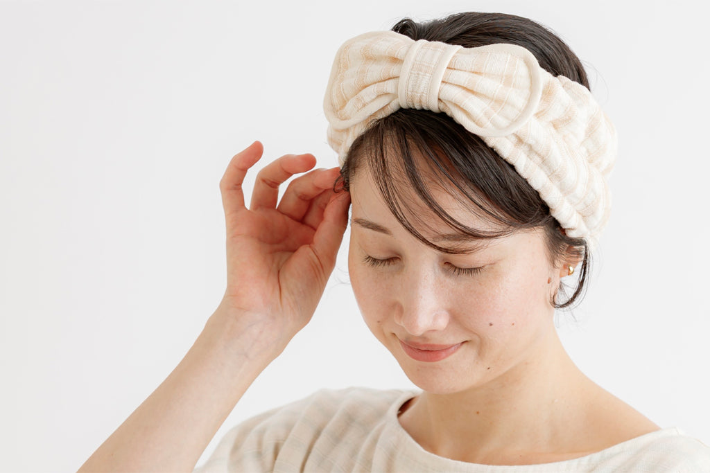 天衣無縫 スラブガーゼ ヘアバンド＆フェイスタオル セット