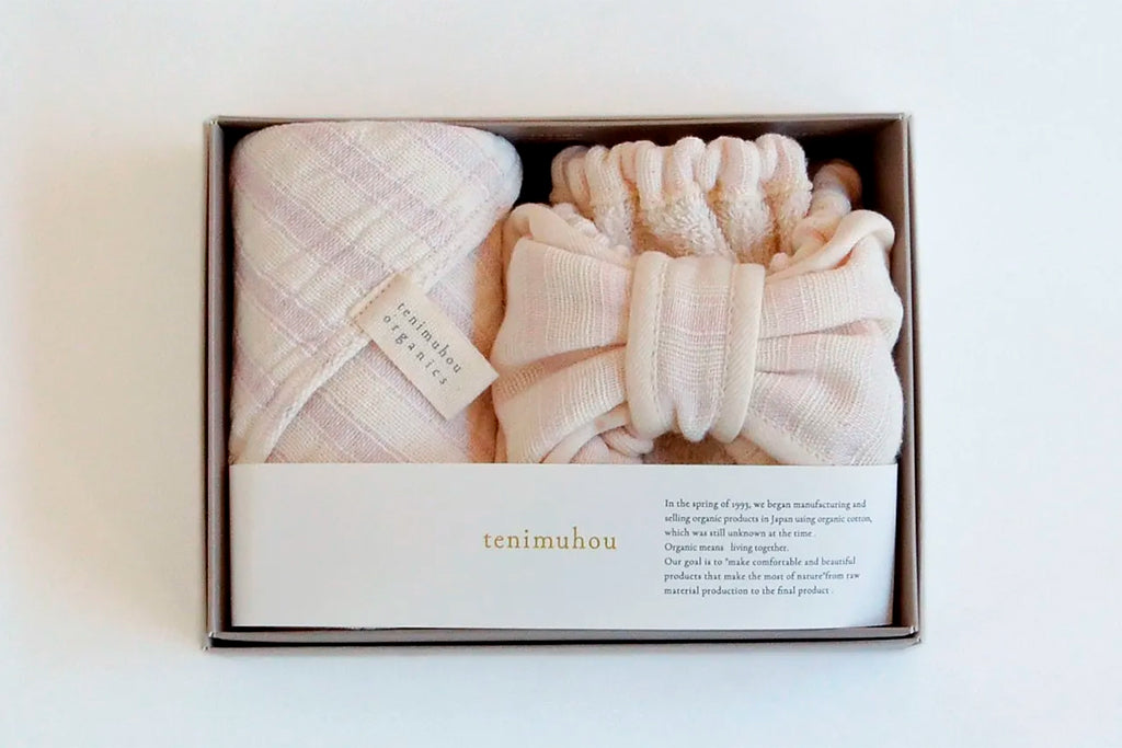 天衣無縫 スラブガーゼ ヘアバンド＆ウォッシュタオル セット オーガニックコットン100％ 日本製