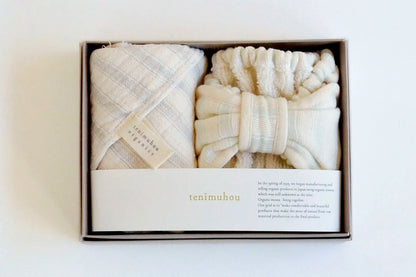 天衣無縫 スラブガーゼ ヘアバンド＆ウォッシュタオル セット オーガニックコットン100％ 日本製