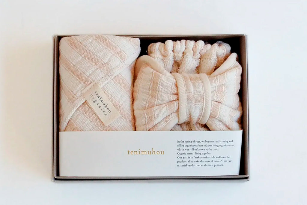 天衣無縫 スラブガーゼ ヘアバンド＆ウォッシュタオル セット オーガニックコットン100％ 日本製