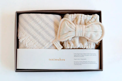 天衣無縫 スラブガーゼ ヘアバンド＆フェイスタオル セット オーガニックコットン100％ 日本製