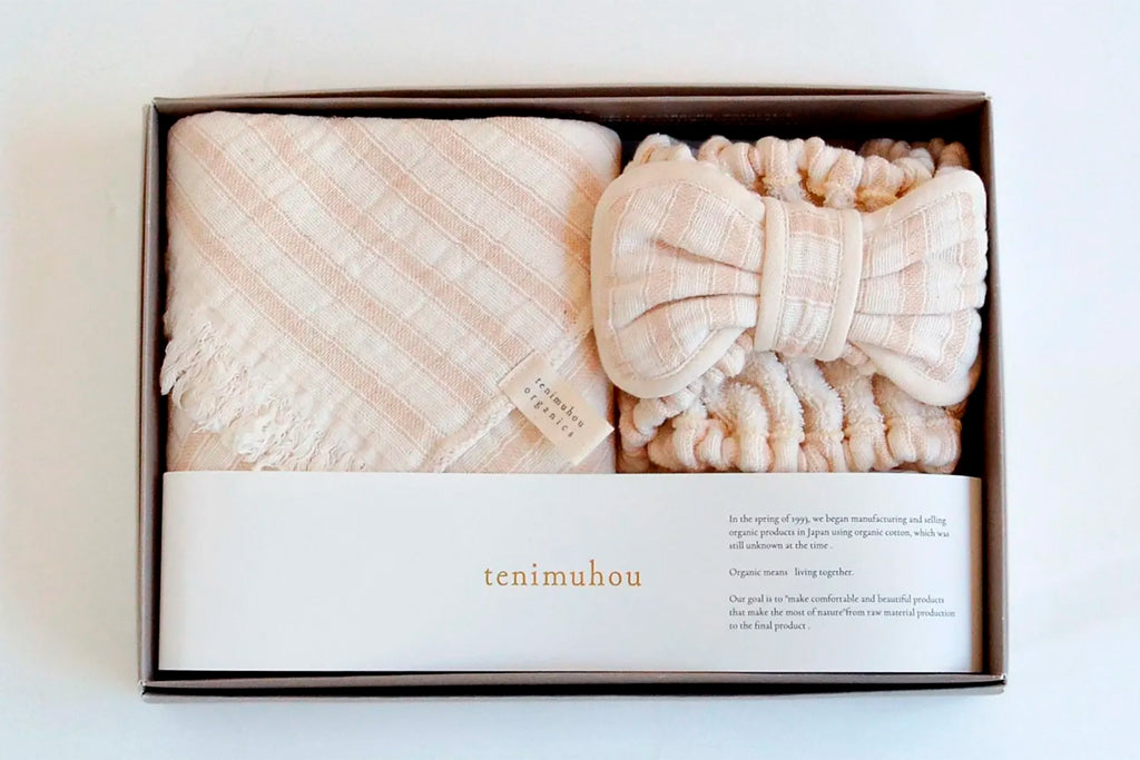 天衣無縫 スラブガーゼ ヘアバンド＆フェイスタオル セット オーガニックコットン100％ 日本製