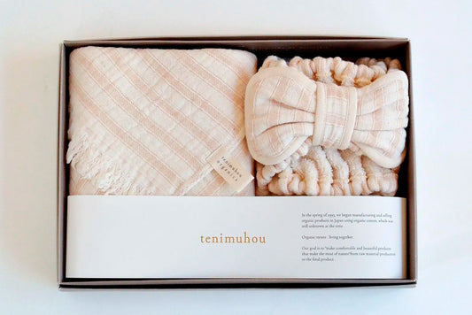 天衣無縫 スラブガーゼ ヘアバンド＆フェイスタオル セット オーガニックコットン100％ 日本製