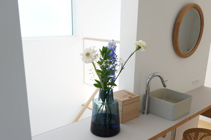 HOLMEGAARD（ホルムガード）FLORA VASE（フローラベース）ショートネック ダークブルー H24cm ＜ラッピング対象外＞
