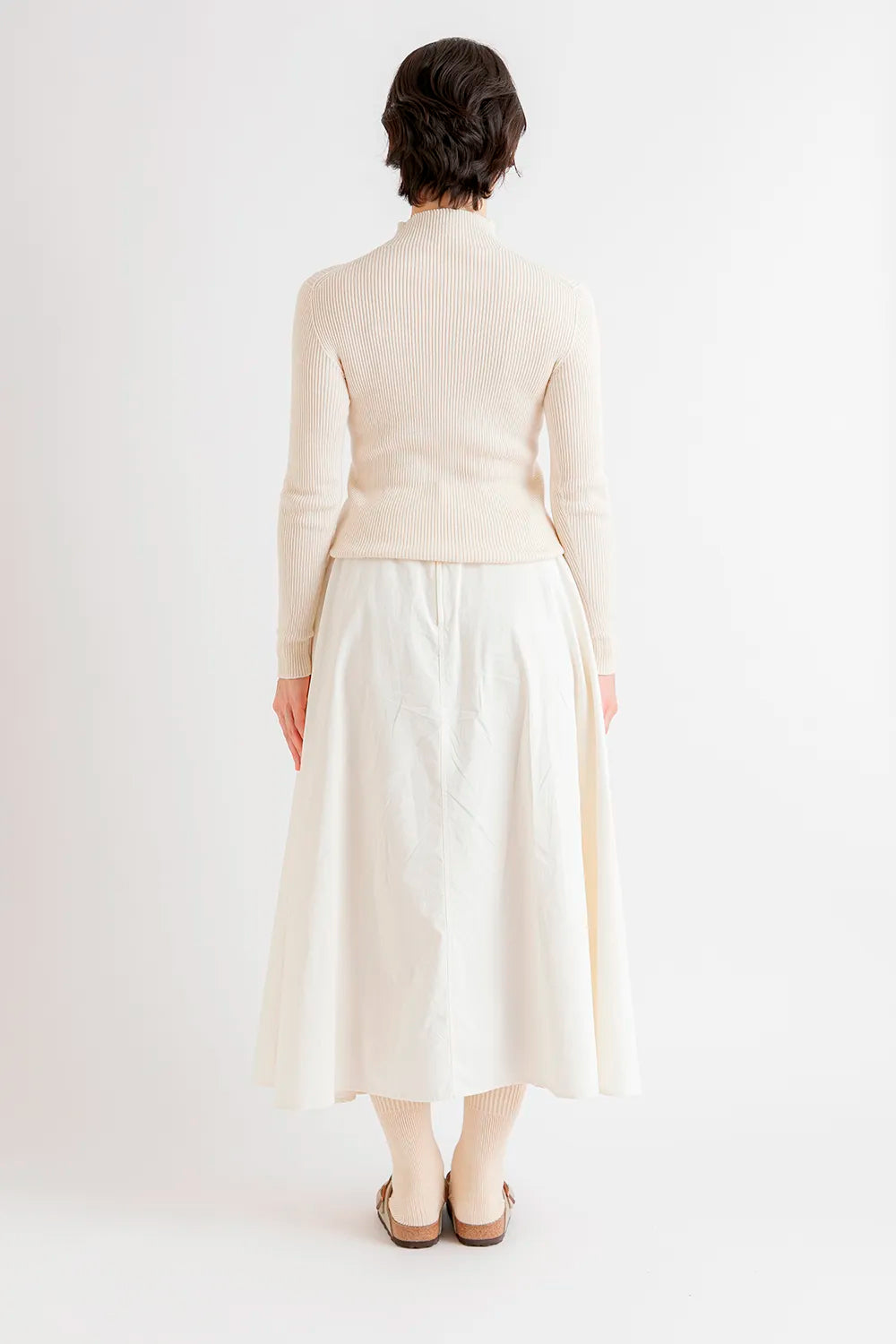 天衣無縫 シルクコットン 縫い目のないハイネック《 M～L 》生成り 日本製