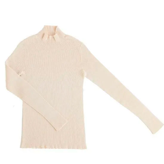 天衣無縫 シルクコットン 縫い目のないハイネック《 M～L 》生成り 日本製