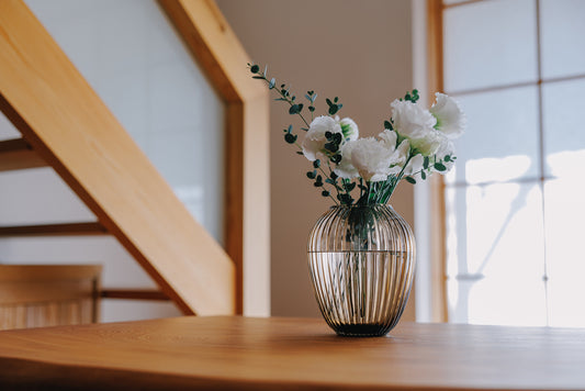 KÄHLER（ケーラー）HAMMERSHØI Vase（ハンマースホイ ヴェース）ガラスベース（ウォールナット） H14cm