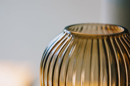 KÄHLER（ケーラー）HAMMERSHØI Vase（ハンマースホイ ヴェース）ガラスベース（ウォールナット） H18.5cm