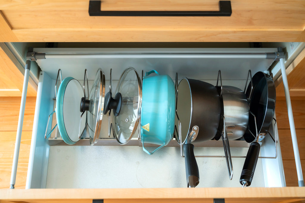 bws SELECTION シンク下 鍋・フライパン収納ラック シルバー 日本製