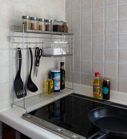 bws SELECTION ステンレス天板 キッチンラック シルバー/ホワイト日本製