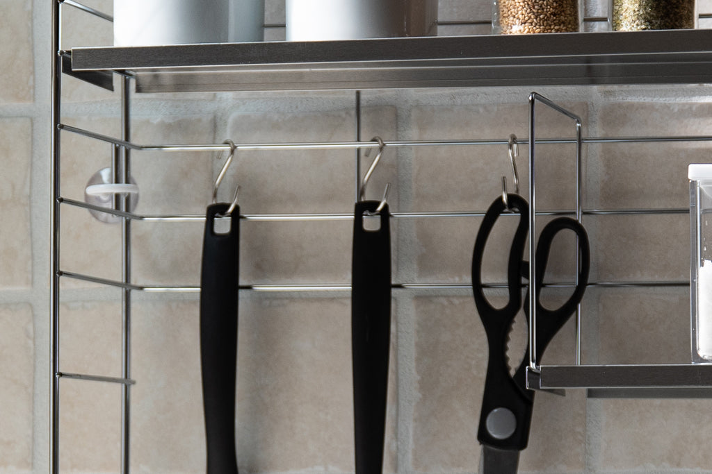 bws SELECTION ステンレス天板 キッチンラック シルバー/ホワイト日本製