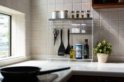 bws SELECTION ステンレス天板 キッチンラック シルバー/ホワイト日本製