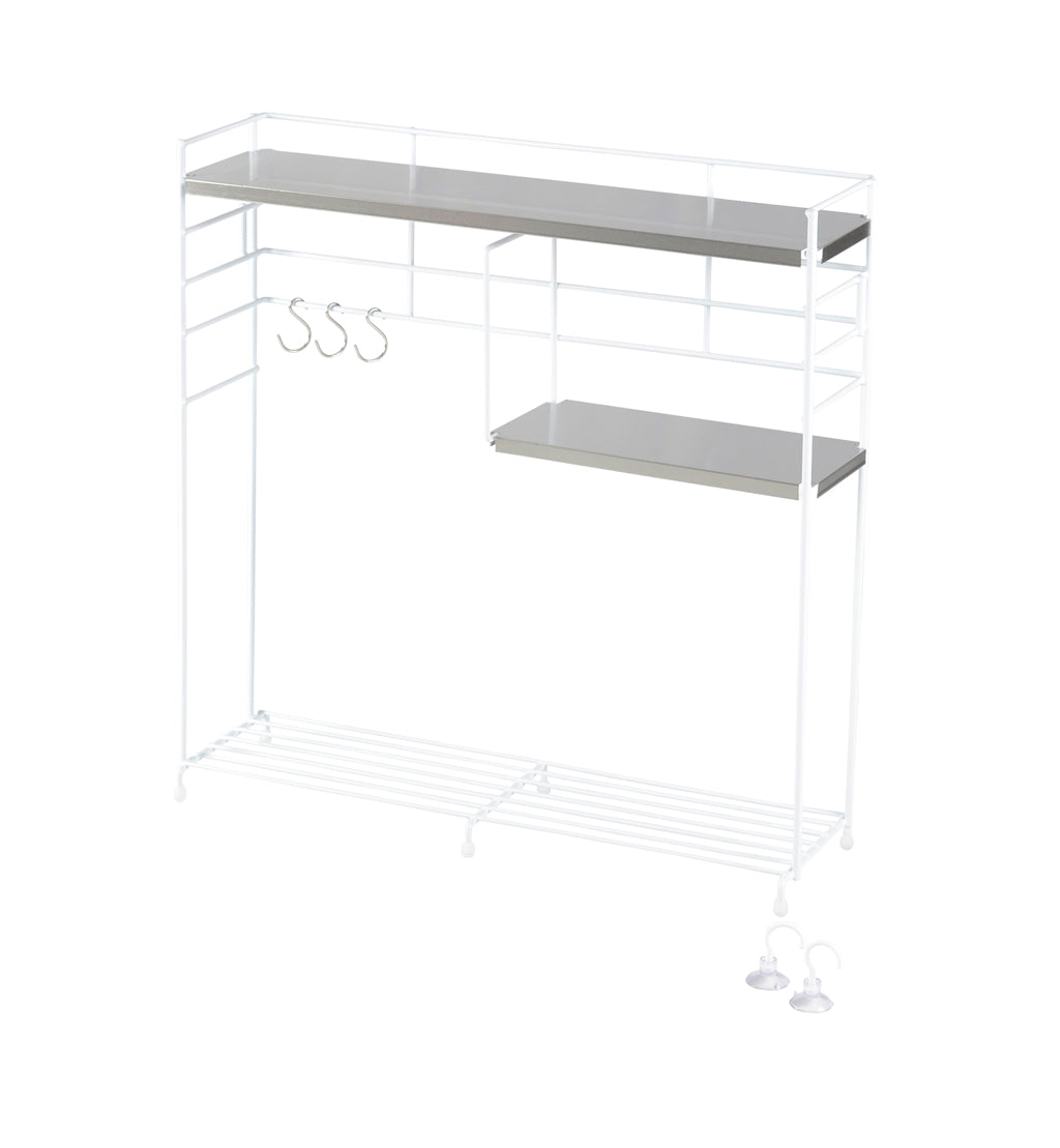 bws SELECTION ステンレス天板 キッチンラック シルバー/ホワイト日本製