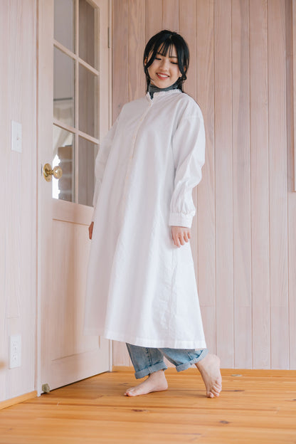 SUN VALLEY（サンバレー）オックス シャツワンピース ＜Mサイズ＞ ホワイト/パウダーピンク 日本製品染 SK2033268
