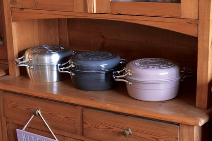 HAMON（波紋-はもん）鋳物鍋 琺瑯鍋 無水調理鍋 ガス火用/IH対応 21cm 全3色